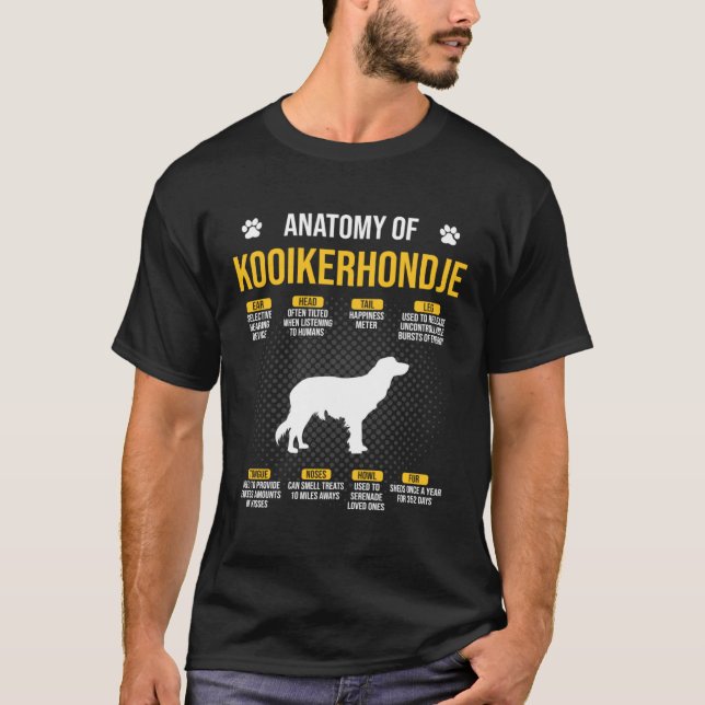 Anatomy Of Kooikerhondje Dog T-Shirt (Vorderseite)