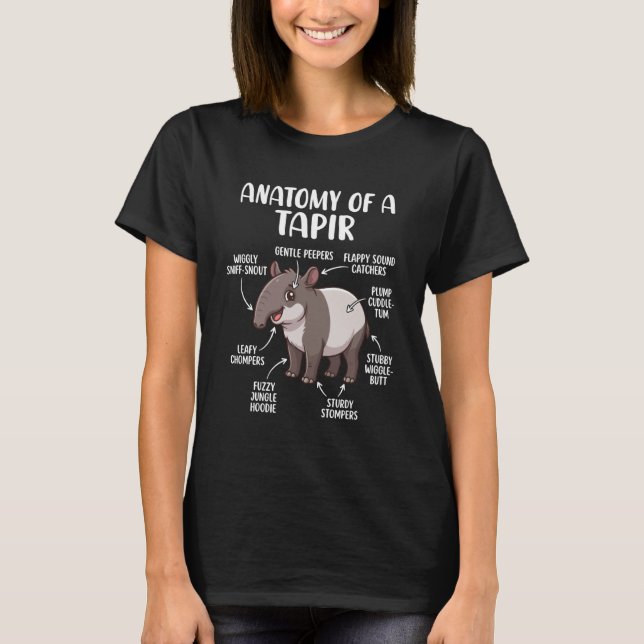 Anatomy of Tapir Funny Tapir Lover Costume T-Shirt (Vorderseite)