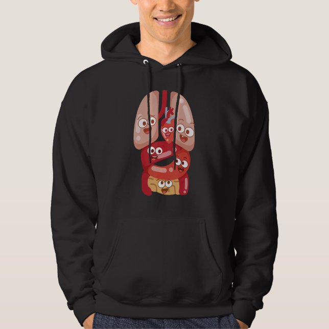 Anatomy Physiology Heart Lungs Vital Organs Illust Hoodie (Vorderseite)