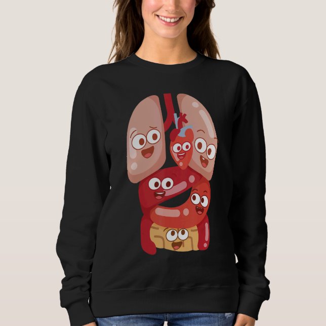 Anatomy Physiology Heart Lungs Vital Organs Illust Sweatshirt (Vorderseite)