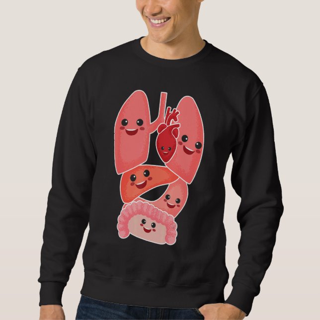 Anatomy Physiology Heart Lungs Vital Organs Illust Sweatshirt (Vorderseite)