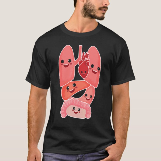 Anatomy Physiology Heart Lungs Vital Organs Illust T-Shirt (Vorderseite)