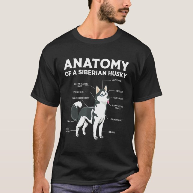 Anatomy Siberian Husky Dog T-Shirt (Vorderseite)