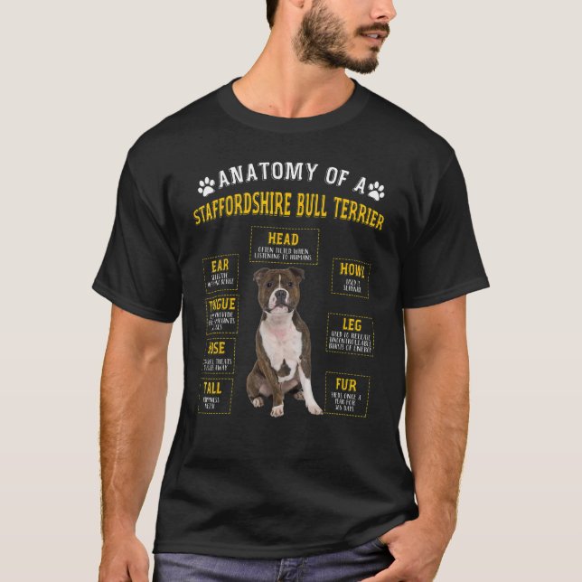 Anatomy Staffordshire Bull Terrier for Women Men T-Shirt (Vorderseite)