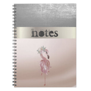 Anbetenswerte rosa Flamingos-Blume Notizblock