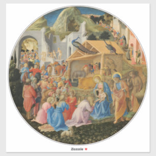 Anbetung der Heiligen Drei Könige von Fra Angelico Aufkleber