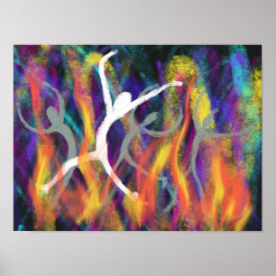 Anbetung im Feuer Moderne christliche Bibel-Kunst Poster