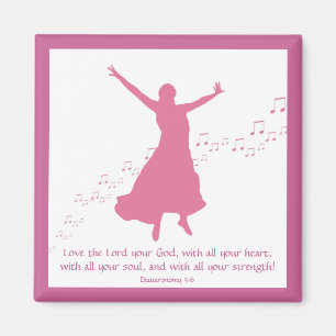 Anbetung siloutte Quadrat Magnet