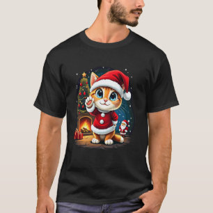 Anbetungswertes Kätzchen Weihnachten Katze Weihnac T-Shirt