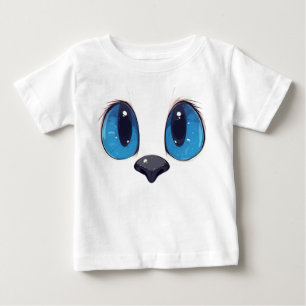 Anbetungswürdige Blaue Augen Katzen Gesicht Süßes  Baby T-shirt