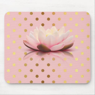 Anbetungswürdige falsche goldene Pünktchen-Lotusbl Mousepad