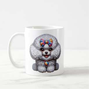 Anbetungswürdige flauschige Hundekunst Kaffeetasse