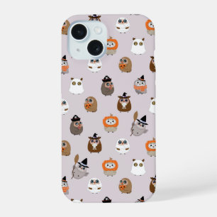 Anbetungswürdige Halloween-Eulen-Muster iPhone 15 Hülle