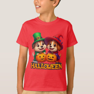 Anbetungswürdige Hunde in Halloween-Kostümen T-Shirt