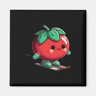 Anbetungswürdige Kawaii Tomate Skifahren Süße Alpe Magnet