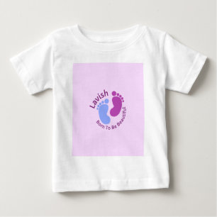 Anbetungswürdige kleine Fußabdrücke Rosa Lila T-Sh Baby T-shirt