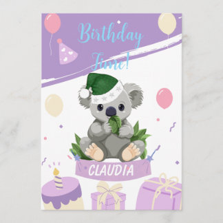 Anbetungswürdige Koala-Geburtstagskarte mit Ballon Dankeskarte