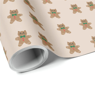 Anbetungswürdige Lebkuchen-Katzen-Kekse Geschenkpapier