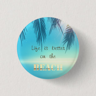 Anbetungswürdige Strandpalmenblätter Button