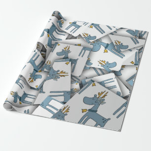 Anbetungswürdige Weihnachten [3D] Blauhirsch Geschenkpapier
