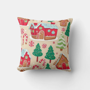 Anbetungswürdige Weihnachts-Gingerbread-Candy-Cane Kissen