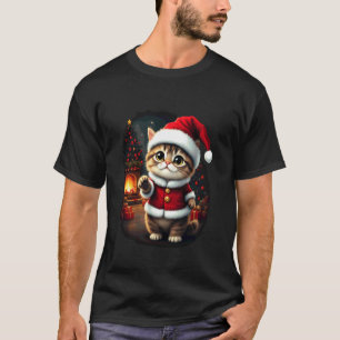Anbetungswürdige Weihnachtskatze Weihnachtsmann Li T-Shirt