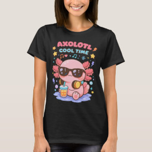 Anbetungswürdiger blauer Kawaii-Fisch-Cartoon-Aufk T-Shirt