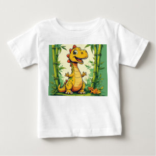 Anbetungswürdiger Cartoon-Dinosaurier im üppigen g Baby T-shirt