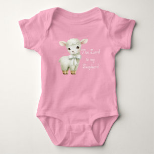 Anbetungswürdiger Christliches Lamm Blumenstrauß B Baby Strampler