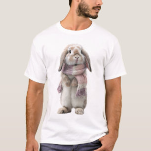 Anbetungswürdiger Hase mit Schlappohren in Pastell T-Shirt