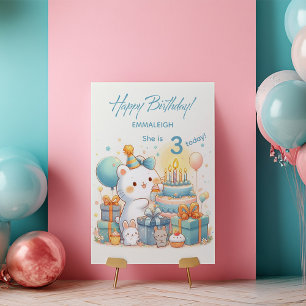 Anbetungswürdiger Kawaii-Bär Geburtstag für 3 Jähr Karte