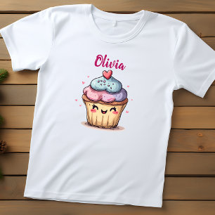 Anbetungswürdiger Kawaii-Cupcake Kleinkind T-shirt