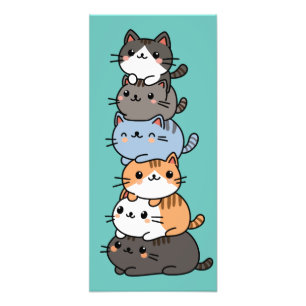 Anbetungswürdiger Kawaii-Stapel Von Kätzchen Fotodruck