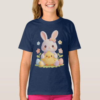 Anbetungswürdiger Osterhase und Küken Pastell-Früh T-Shirt