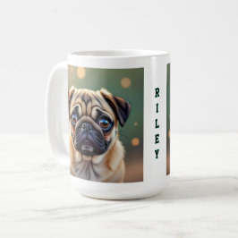 Anbetungswürdiger Pug Nahaufnahme | Süßer Hund Per Kaffeetasse