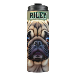 Anbetungswürdiger Pug Nahaufnahme | Süßer Hund Per Thermosbecher