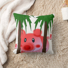 Anbetungswürdiger rosa Schwein Wurf Kissen