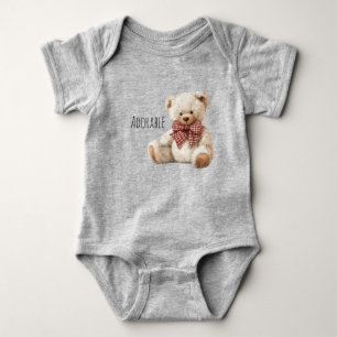 Anbetungswürdiger roter Creme-Teddybär Baby Strampler