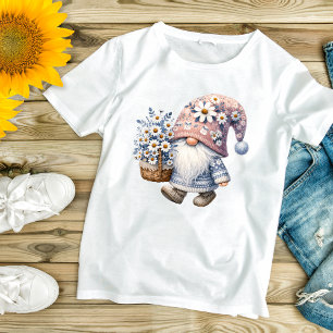 Anbetungswürdiger süßer Gnom mit Gänseblümchen für T-Shirt