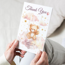 Anbetungswürdiger Teddybär – Dankeskarten für Baby