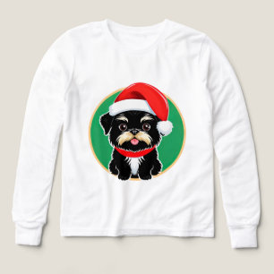 Anbetungswürdiger Weihnachtshund mit Santa-Hut