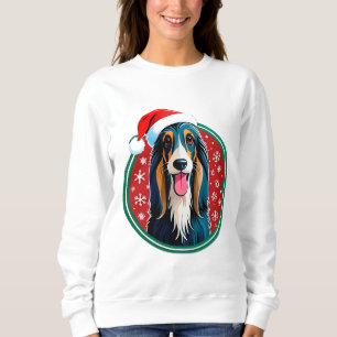Anbetungswürdiger Weihnachtshund mit Santa-Hut Sweatshirt