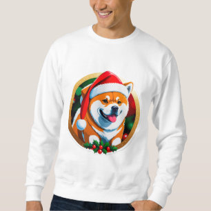 Anbetungswürdiger Weihnachtshund mit Santa-Hut Sweatshirt