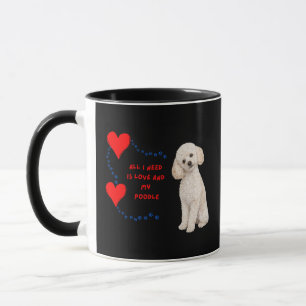 Anbetungswürdiger Weißer Pudel Fotorealistischer Tasse