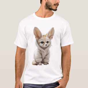 Anbetungswürdiges Fennec-Fuchs-Baby mit weißem Ges T-Shirt