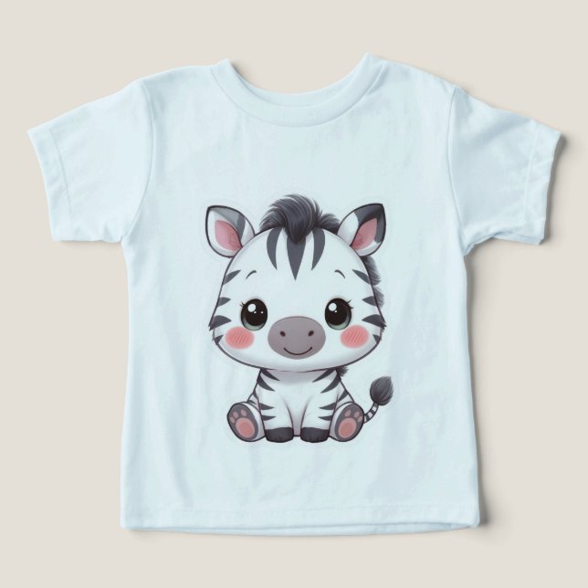 Anbetungswürdiges Kawaii Chibi-Zebra (Design Vorderseite)