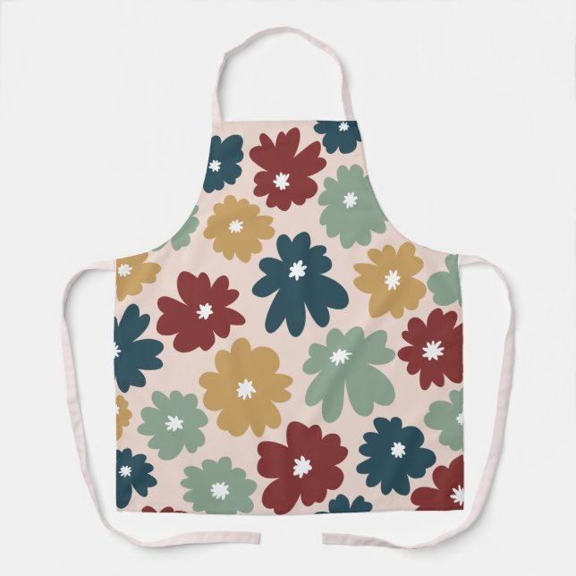 Anbetungswürdiges minimales florales Vintage-Muste Schürze (Vorderseite)