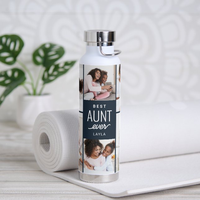 Anbringen der farblosen Flasche mit farbigem Wasse (Yoga)