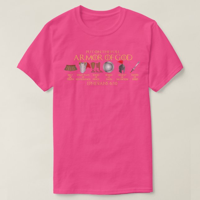 Anbringen der vollen Rüstung der Himmelsmänner Got T-Shirt (Design vorne)