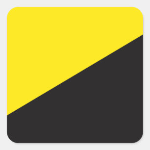 Ancap-Flagge Anarchokapitalismus gelb und schwarz Quadratischer Aufkleber